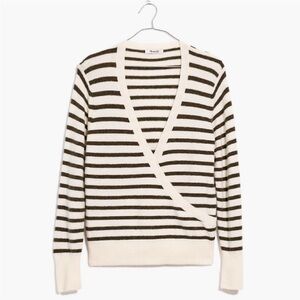 Madewell Wrap Front Sweater Striped New